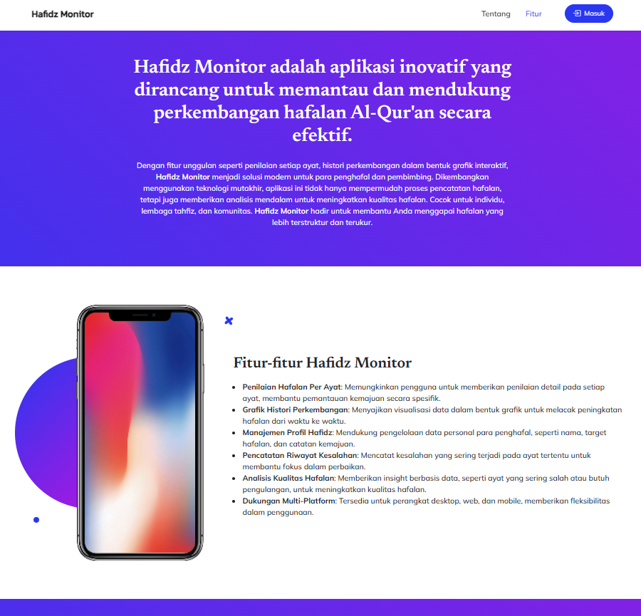 Hafidz Monitor, Monitoring